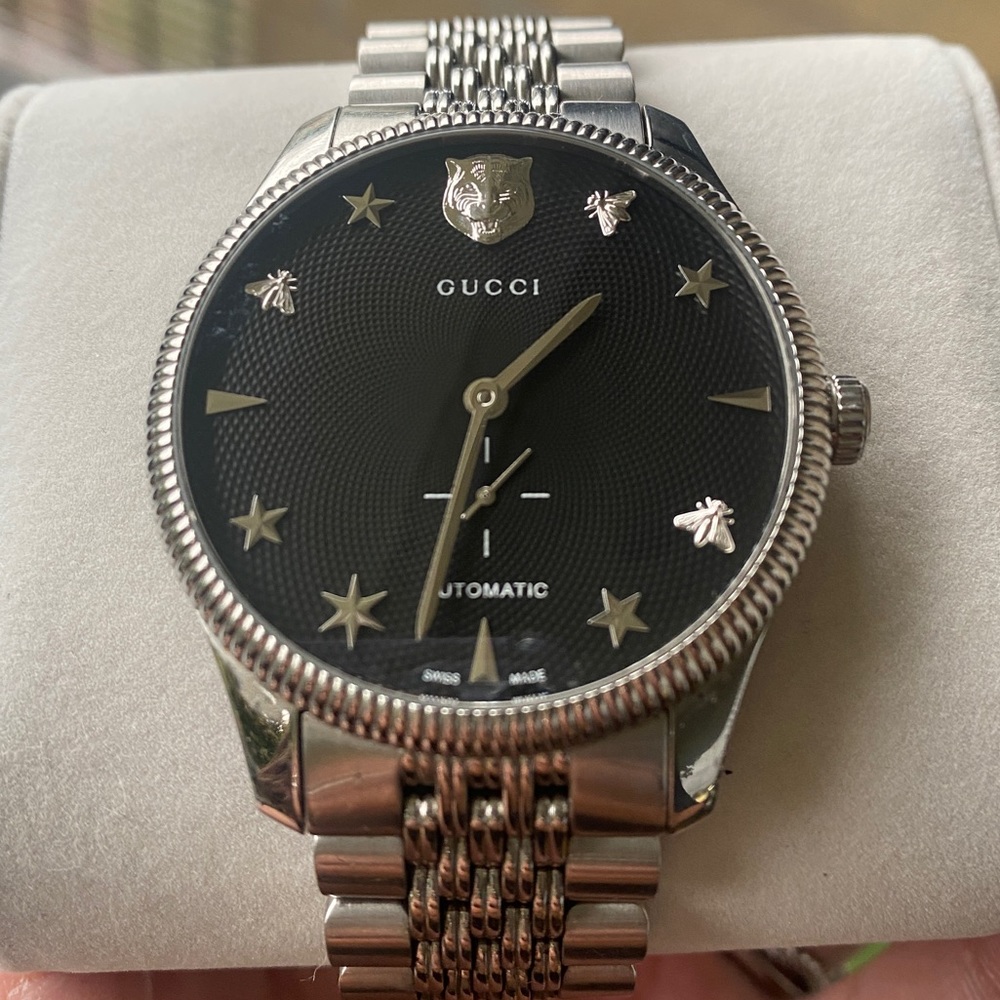 Men’s 40MM blackdial stainless steel Gucci watch